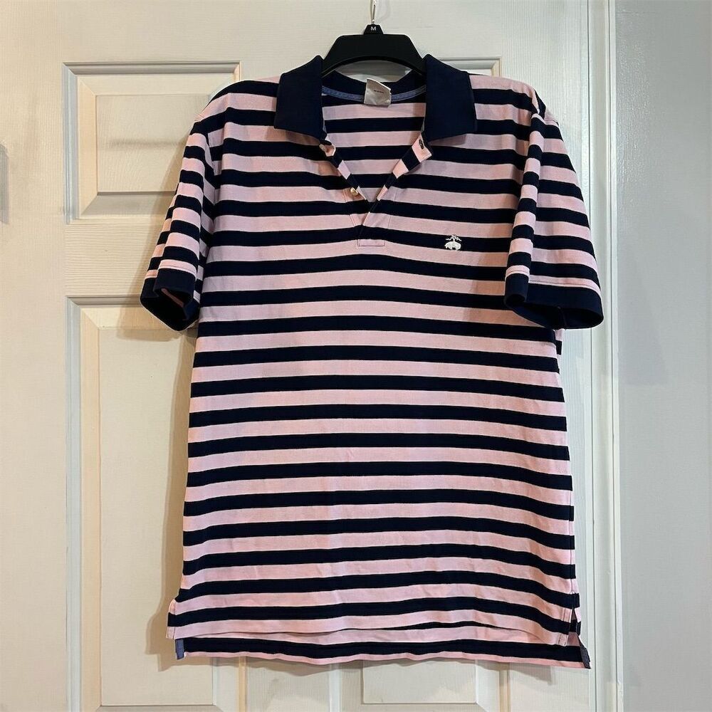Brooks Brothers Men's Striped Polo Shirt Multicolor Size L Slim Fit